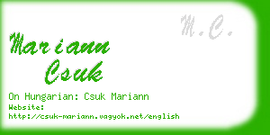 mariann csuk business card